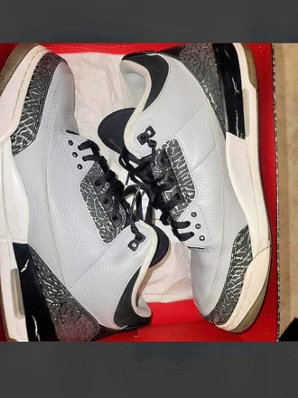 Jordan Air Jordan 3 Retro 'Wolf Grey' Sneakers White & Black US 14